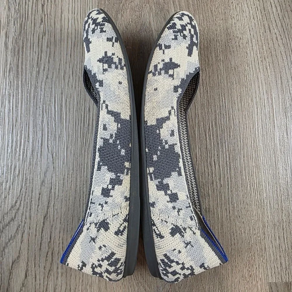 Rothy's Round Ash Gray Camo Flats Size 9